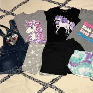 Girls Size 7/8 shorts tees sleepwear Colette Lilly Place wonder nation lot